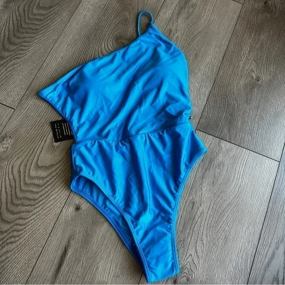 New! ViX Paula Hermanny Solid Iris one piece Swimsuit Blue size Small